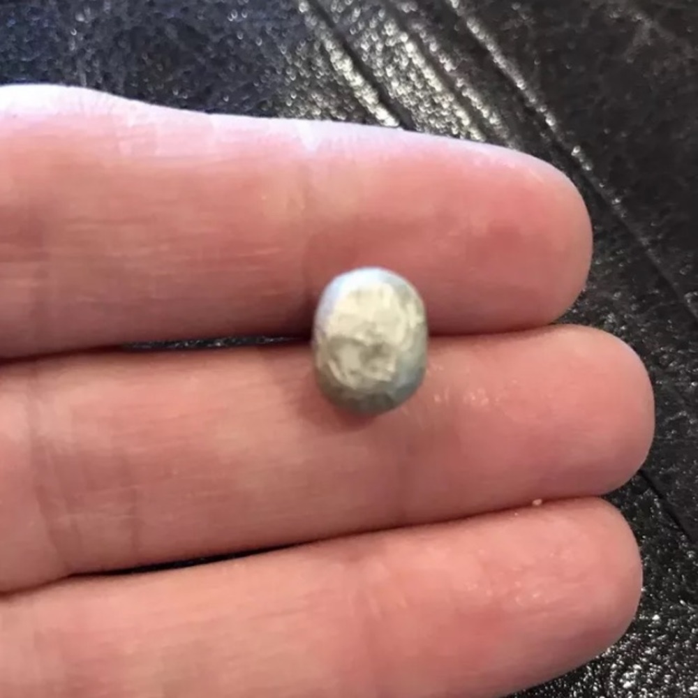 Men’s raw sterling silver artisan stud earring NEW